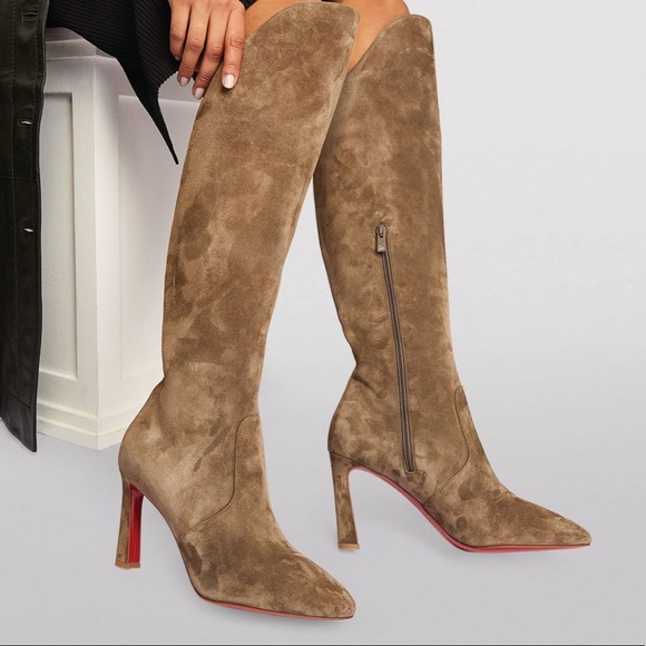 Christian Louboutin Shoes - Christian Louboutin Eleonor Tall Velour Boots BNIB 37.5